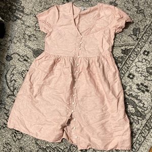 Madewell linen blend button front dress